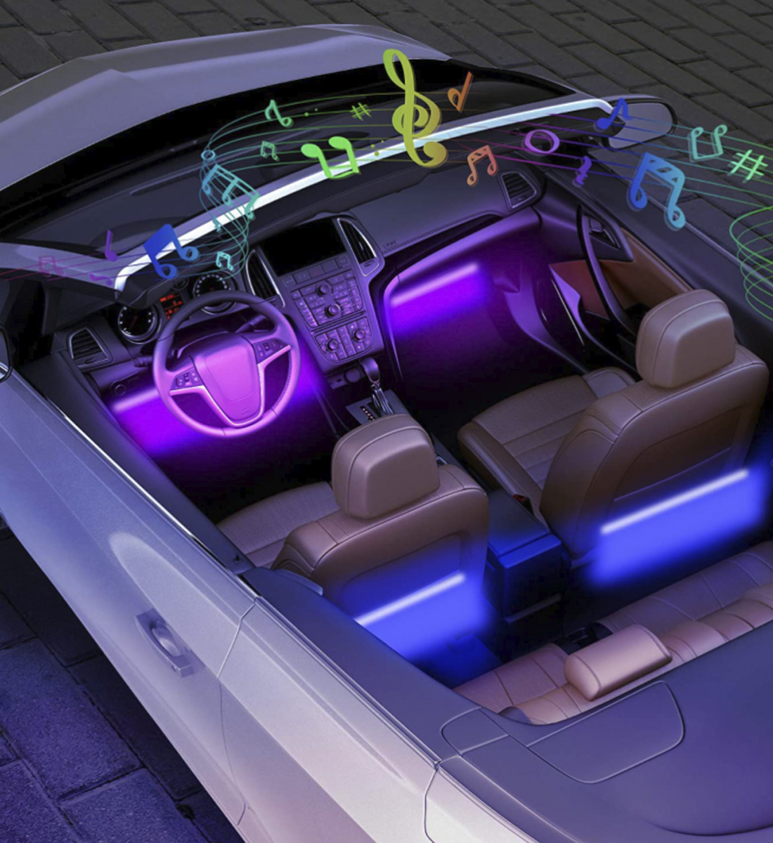 Auto-LED-Streifenlichter, mehrfarbige RGB-Auto-Innenbeleuchtung